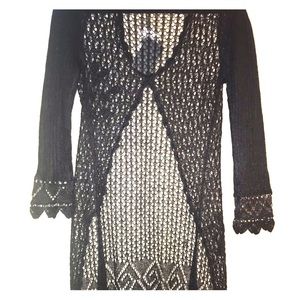 Long Black Sweater Cardigan Duster